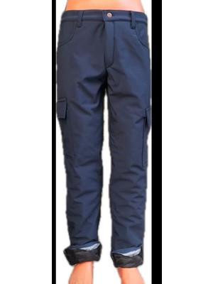 Beyzdenim Lacivert Ultra Isıtıcılı Su Geçirmez Motorcu Kurye Pantolonu 5 Katmanlı Sowtshel +Elyaf