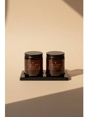 UltraMint 2'li Amber Cam Banyo Organizer Seti, 250 Ml, Standlı, Temizlik ve Bakım