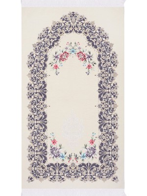 Bursa İpek Krem Jüriye Desen Özel Dokuma Seccade