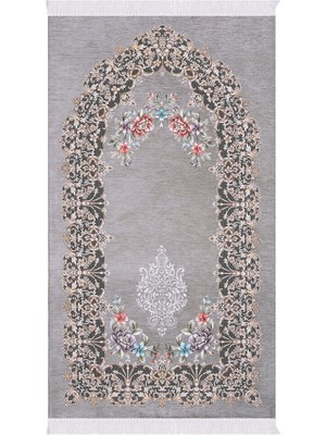 Bursa İpek Gri Jüriye Desen Özel Dokuma Seccade