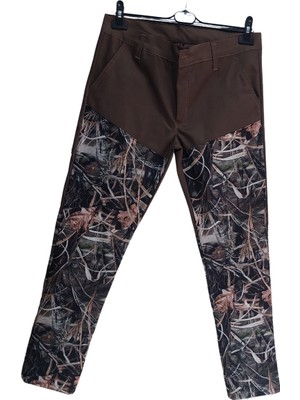 Beyzdenim Orman Desen Kahverengi Kamuflaj Çulluk Paçalar Su Geçirmez Avci Pantolonu