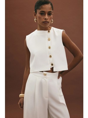 Sateen Lucy Yelek - Ekru