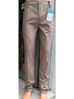 Beyzdenim Yazlık  Nohut Rengi Keten Pantolon Klasik  Kot Kesimi Büyük Beden