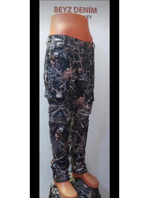 Beyzdenim Yazlık Su Geçirmez Kamuflaj  Ince Astarlı Büyük Beden Pantolon