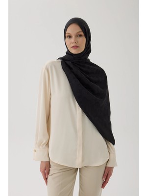 Valentino Orlandi Logo Serisi Monogram Şal - 06244 Siyah