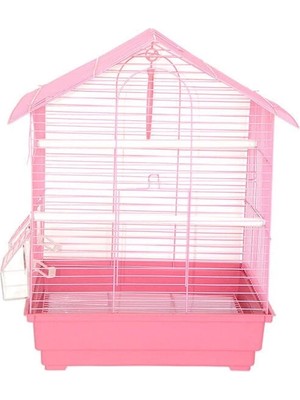 Ashwork Dayang Iki Kapılı Çatılı Muhabbet Kuşu Kafesi Renkli 35X28X46 cm 587455