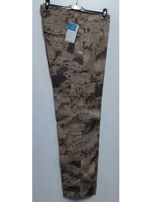 Beyzdenim Jandarma Çol Kamuflaj Kargo Pantolonu Yüksek Bel Pamuklu Günlük Kullanım İçin