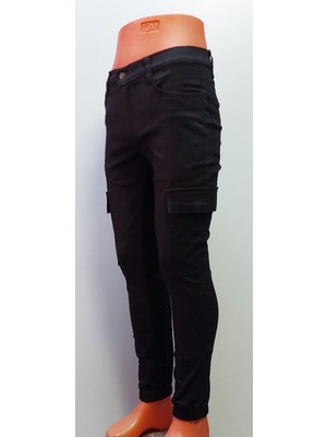 Beyzdenim Kargo Lastikli Paça Pantolon Siyah