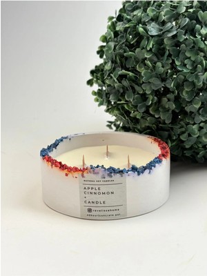 Elma Tarçın Kokulu Mum, Dekoratif Beton