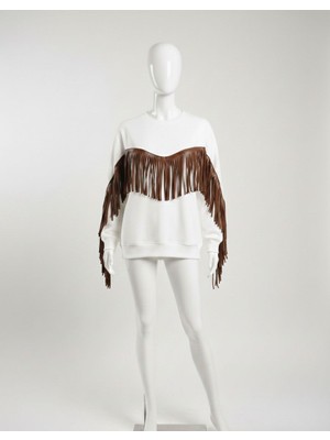 Mint Bohem Püsküllü Sweatshirt