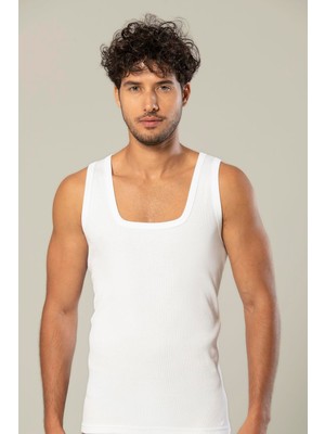 Erdem Erkek Kalın Askılı %100 Pamuklu 6'lı Paket Kaşkorse Atlet 1128