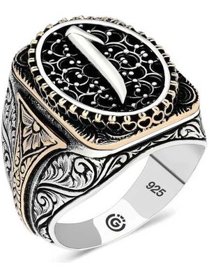 Bazarhane Gümüş Elif Oval Erkek Yüzük