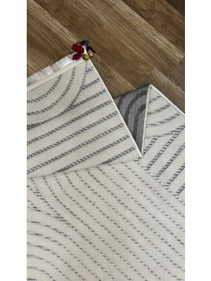 Seloria Home Krem Bohem Iskandinav Modern Saçaklı Doğal Pamuk Taban Salon Koridor Çocuk Oturma Odası Halı