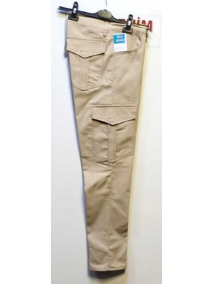 Beyzdenim Krem Ripsstop Yazlık Taktikal Kargo Pantolon Regular Kesim Yüksek Bel Pamuk Kumaş