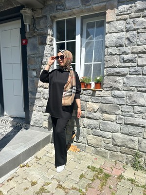 Tuğba Sarı Modal Kumaş Siyah Takım