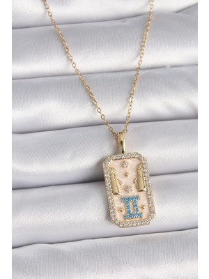 Clariss Ashwork 316L Çelik Gold Renk Zincir Ikizler Burcu Zirkon Taşlı Kadın Kolye 587455
