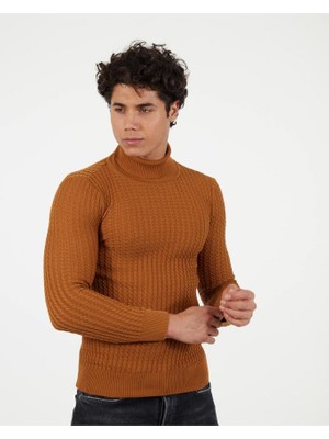 Elku Moda Slim Fit Naturel Pamuk Balıkçı Yaka Kazak Tüylenmeyen Rahat Esnek Dar Kesim Triko Kazak