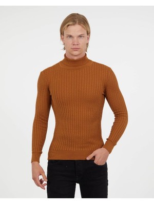 Elku Moda Slim Fit Naturel Pamuk Balıkçı Yaka Kazak Tüylenmeyen Rahat Slimfit Triko Dar Kesim Kazak