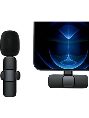 Üreticiniz Ashwork Type-C Girişli Telefon Uyumlu Wireless Youtube Facebook Tiktok Yayın Kablosuz Yaka Mikrofo