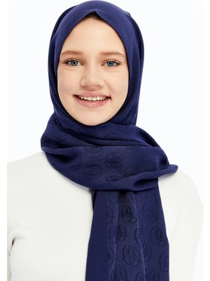 Valentino Orlandi Alia Serisi Monogram Şal - 06245 Gece Mavisi