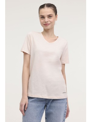 Lumberjack Wb Flamlı 11SSB101 4fx Kırlı Pembe Kadın Kısa Kol T-Shirt