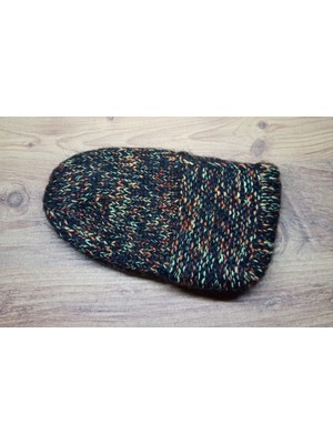 Neolife Büyükanneye Hediye Nostaljik Çok Renkli El Örgüsü Yün Patik - Tekli