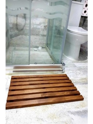 UltraMint Doğal Ahşap Banyo Paspası, Şık ve Dayanıklı Tasarım