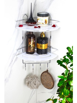 UltraMint Şeffaf Kristal Raflı Ekonomik Ikili Krom Duş Köşeliği