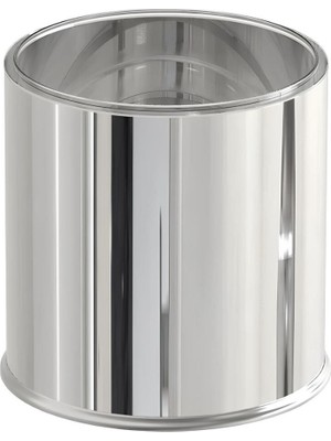 UltraMint Paslanmaz Çöp Kovası, Kapaksız, Banyo ve Ofis Için 5 Lt Krom