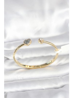 Clariss Ashwork Pirinç Gold Renk Kalpli Model Kadın Kelepçe Bileklik 587455