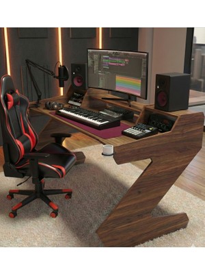 Michael Brean Özel Tasarım  Oyuncu ve Stüdyo Masası 150 cm Bardaklık ve Kulaklık Tutucu Hediye