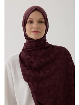 Valentino Orlandi Logo Serisi Monogram Şal - 06244  Bordo