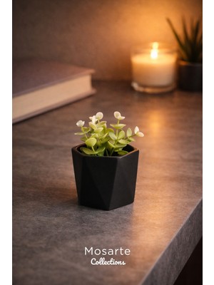 Mosarte Prizma Köşeli Dekoratif Obje / Saksı – Modern Minimal Tasarım