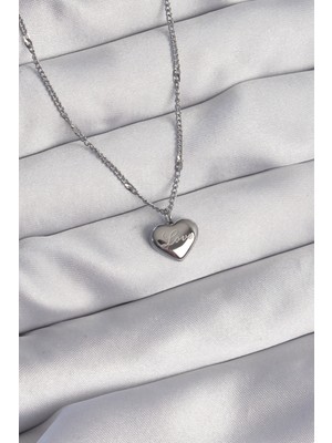 Clariss Ashwork 316L Çelik Gümüş Renk Kalp Model Love Kolye 587455