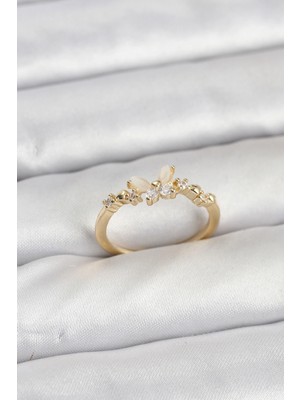 Clariss Ashwork Kelebek Model Gold Renk Pirinç Kadın Yüzük 587455