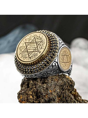 Bazarhane Gümüş Süleyman Mührü Erkek Yüzük