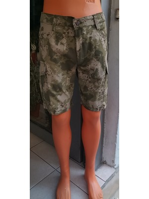 Beyzdenim Ripsstop Ince K.kuvvetleri Kamuflaj Büyük Beden Şort Kapri Diz Üstü Pantolon