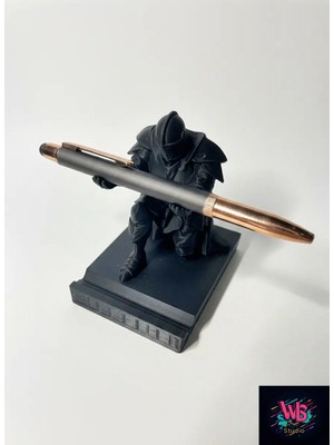 WLS Studio Sövalye Figürlü Kalem Tutucu Masa Üstü Organizer & Dekoratif Aksesuar & Siyah 11 cm