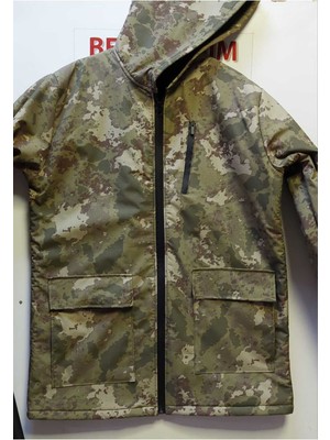 Beyzdenim Su Geçirmez (Mebranlı) K Kuvvetleri Kamuflaj Desen Avcı ve Yürüyüş Montu