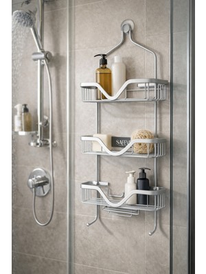 UltraMint 3 Katlı Alüminyum Duş Rafı Paslanmaz Suya Dayanıklı Modern Banyo Düzenleyici