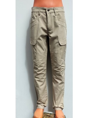 Beyzdenim Likralı Taş Rengi Taktikal Su Itici Pantolon Ibüyük Beden Kargo