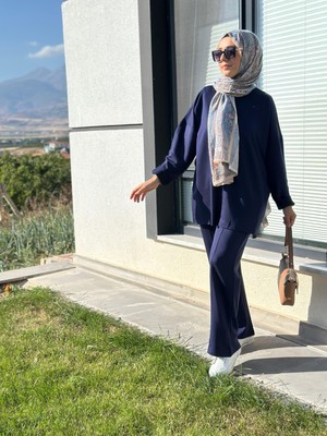 Tuğba Sarı Modal Kumaş Lacivert Takım