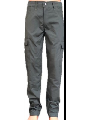 Beyzdenim Iş Pantolonu Kömür Gri Esnek Ripsstop Solmaz Kumaş 4 Mevsimlik Büyük Beden Kargo