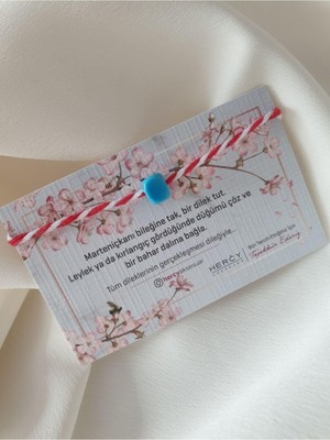 Hercy Mavi Boncuklu Marteniçka Kırmızı Beyaz Ip Bileklik