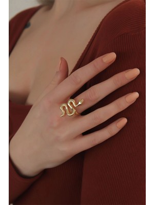 Clariss Ashwork Ayarlanabilir Gold Renk Yılan Yüzük 587455