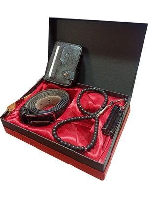 Joydizayn Erkek Vinleks Deri Kemer Cüzdan Seti Medium Beden