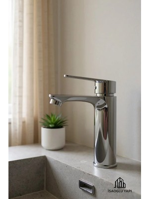 HDF Lüks Krom Lavabo Bataryası - Modern Tasarım Tek Kumandalı Banyo Musluğu - Paslanmaz