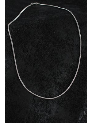 Shoplaza 316L Çelik Örme Zincir Model Gümüş Renk Erkek Kolye -