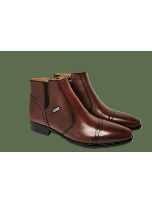 Darkwood-Erkek Klasik Bot-Hakiki Deri-Taba Renk-Kauçuk Taban