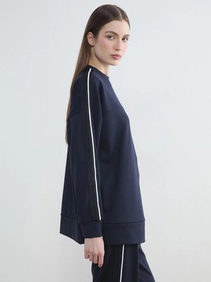 LC Waikiki Bisiklet Yaka Oversize Kadın Sweatshirt Tunik  (S6)